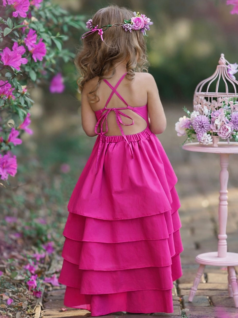 Pretty Petal Pink Tiered Dress
