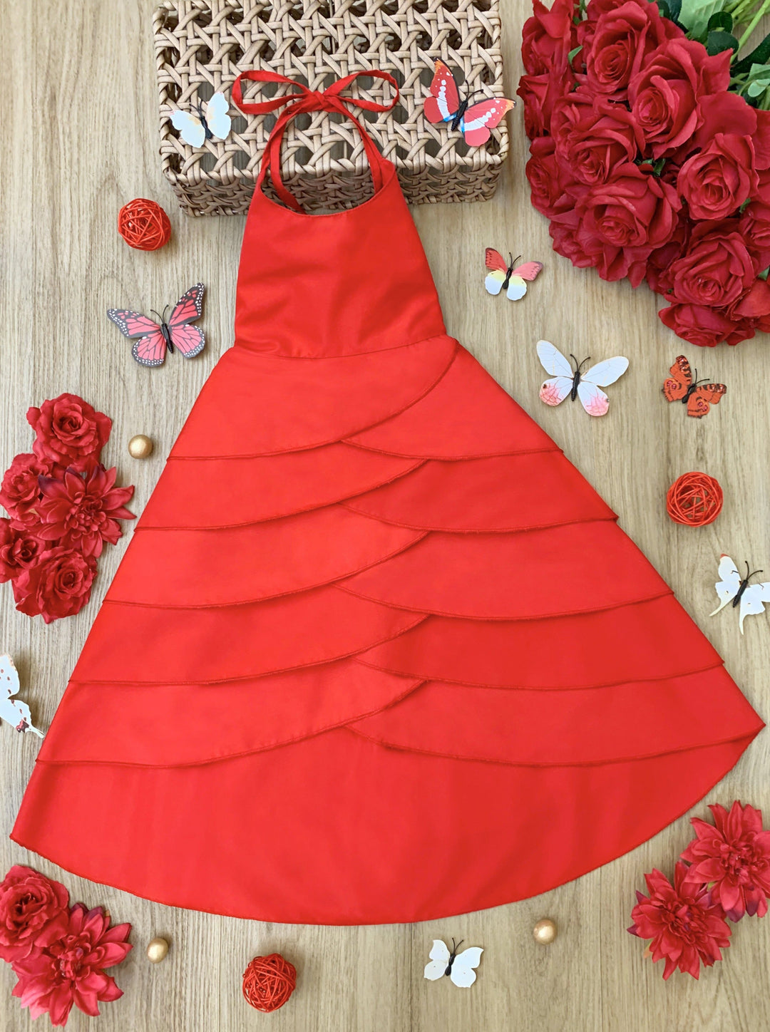 Girls Pretty Petal Tiered Ruffle Dress - Mia Belle Girls