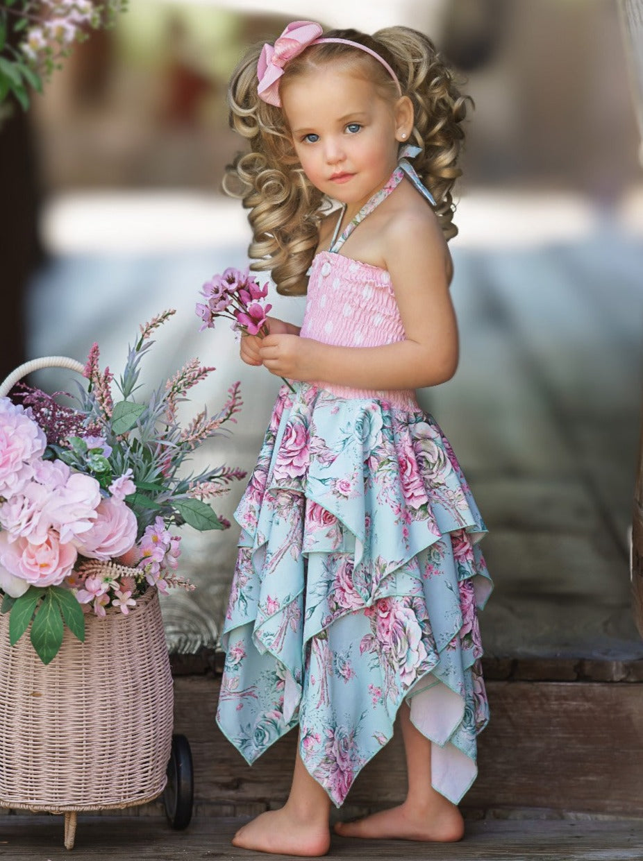 toddler girl spring dress Floral Easter made from White organic cotton, 1st birthday girlsummer outfit, newborn outfit Summer is this Butterflies Tiered dress Toddler Girls' Floral Dress -