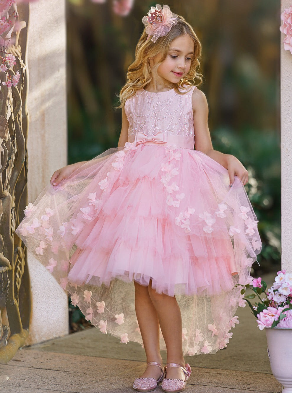Fabulously Pink and Pretty Butterfly Special Occasion Dress Pink / 10Y