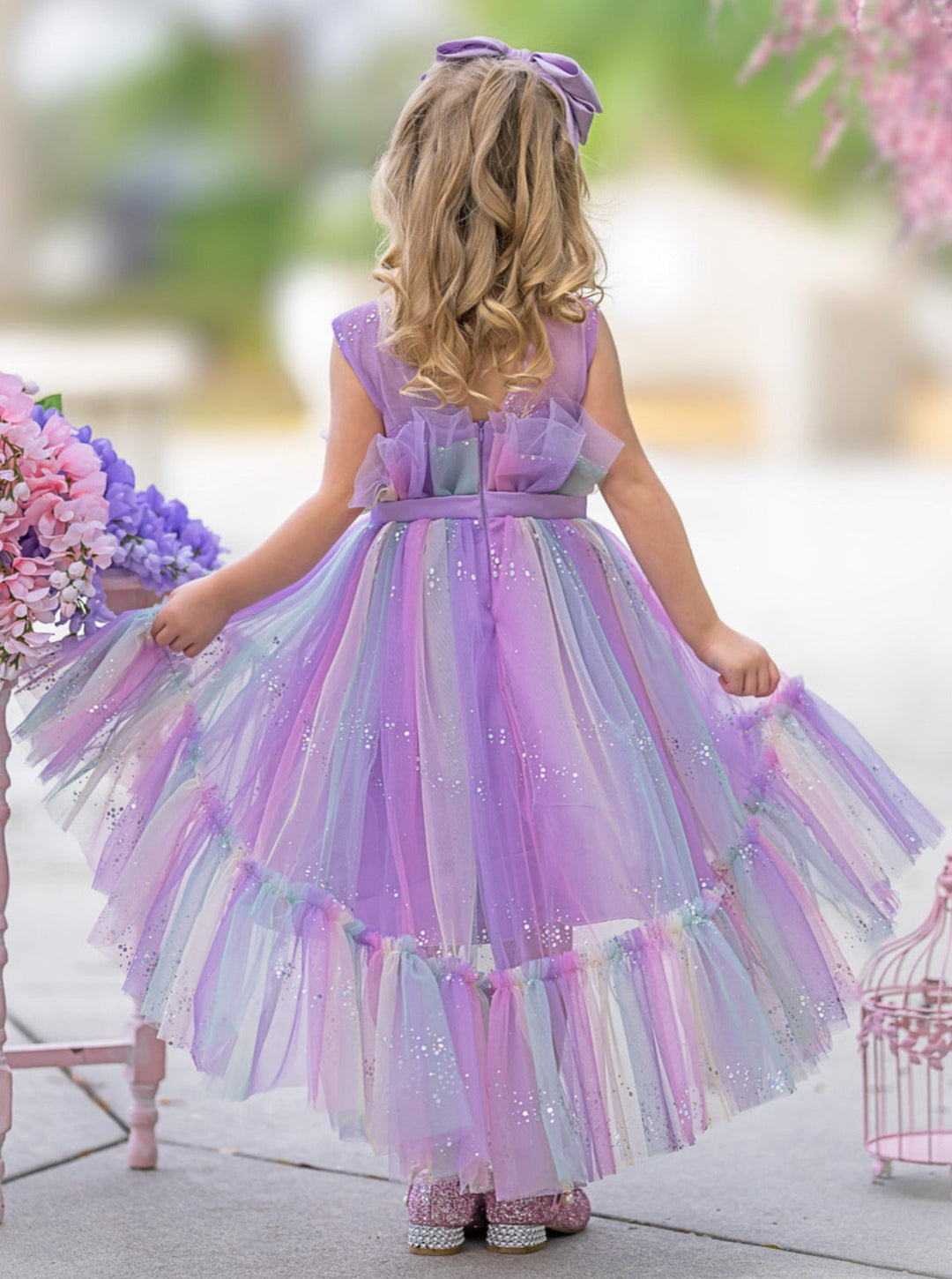 Stunning Star Ombré Lilac Party Dress