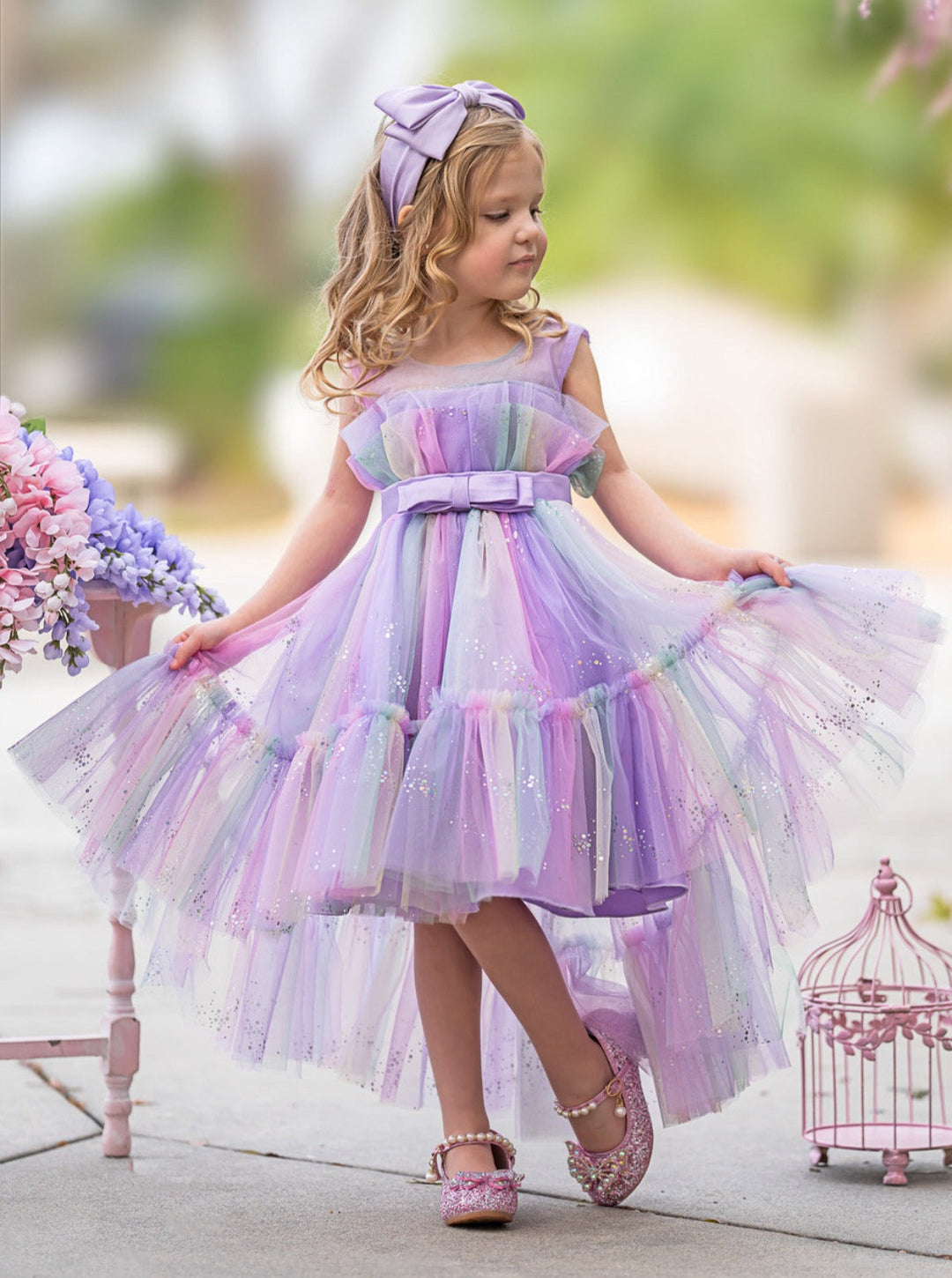 Stunning Star Ombré Lilac Party Dress