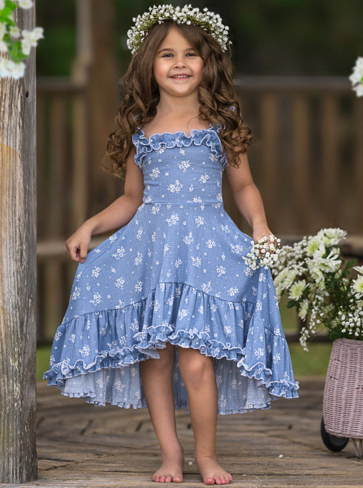Mia Belle Girls Hi-Lo Ruffle Dress | Girls Spring Dresses