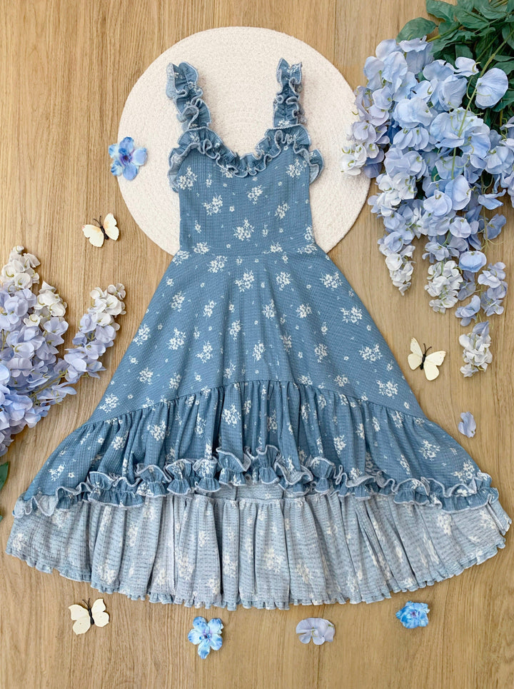 Mia Belle Girls Hi-Lo Ruffle Dress | Girls Spring Dresses