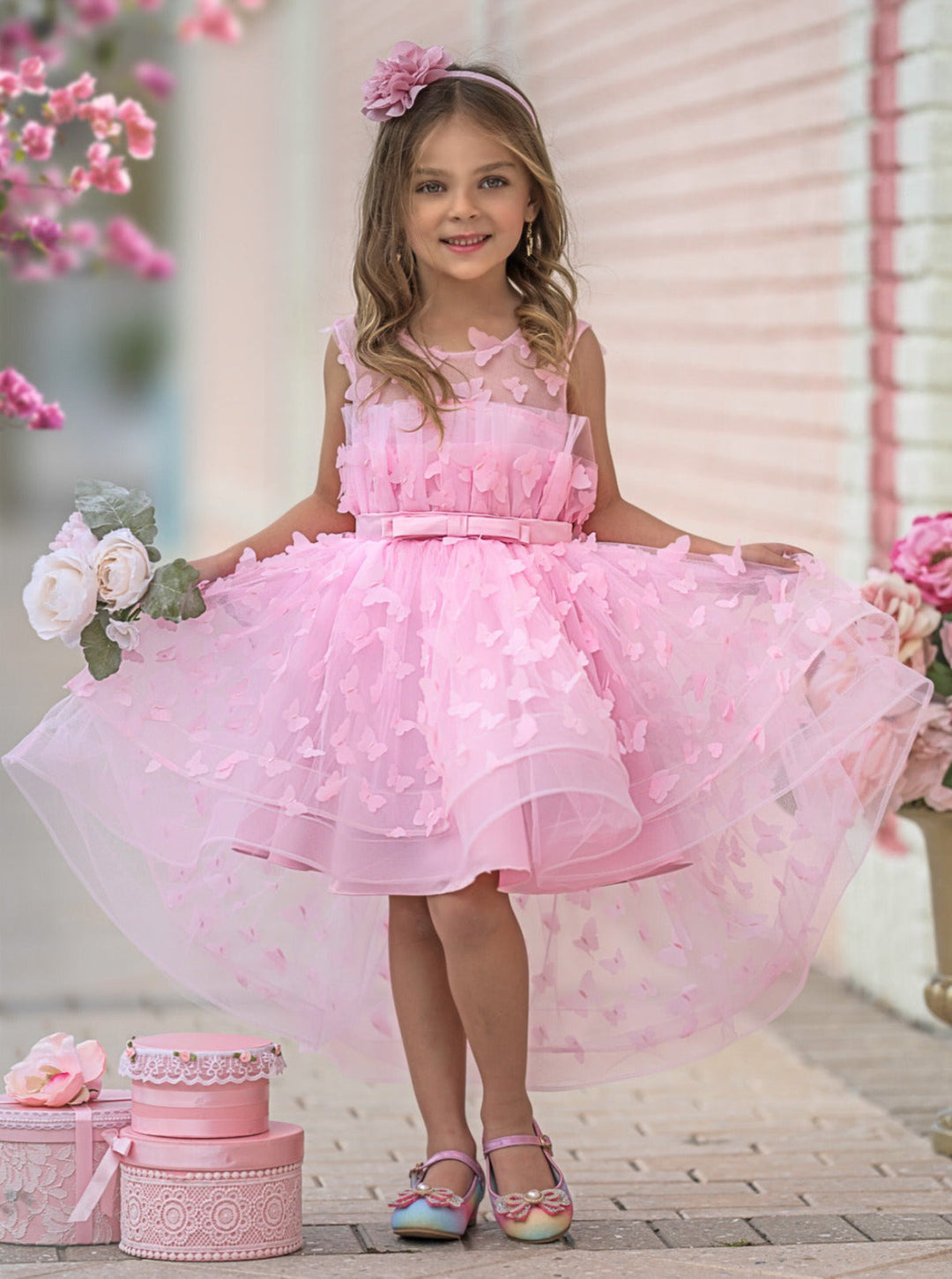 Dreaming With Fairies Pink Butterfly Tulle Dress Pink / 4T