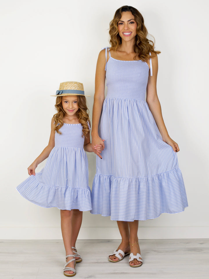 Mommy and Me Ocean Breeze Smocked Midi Dress