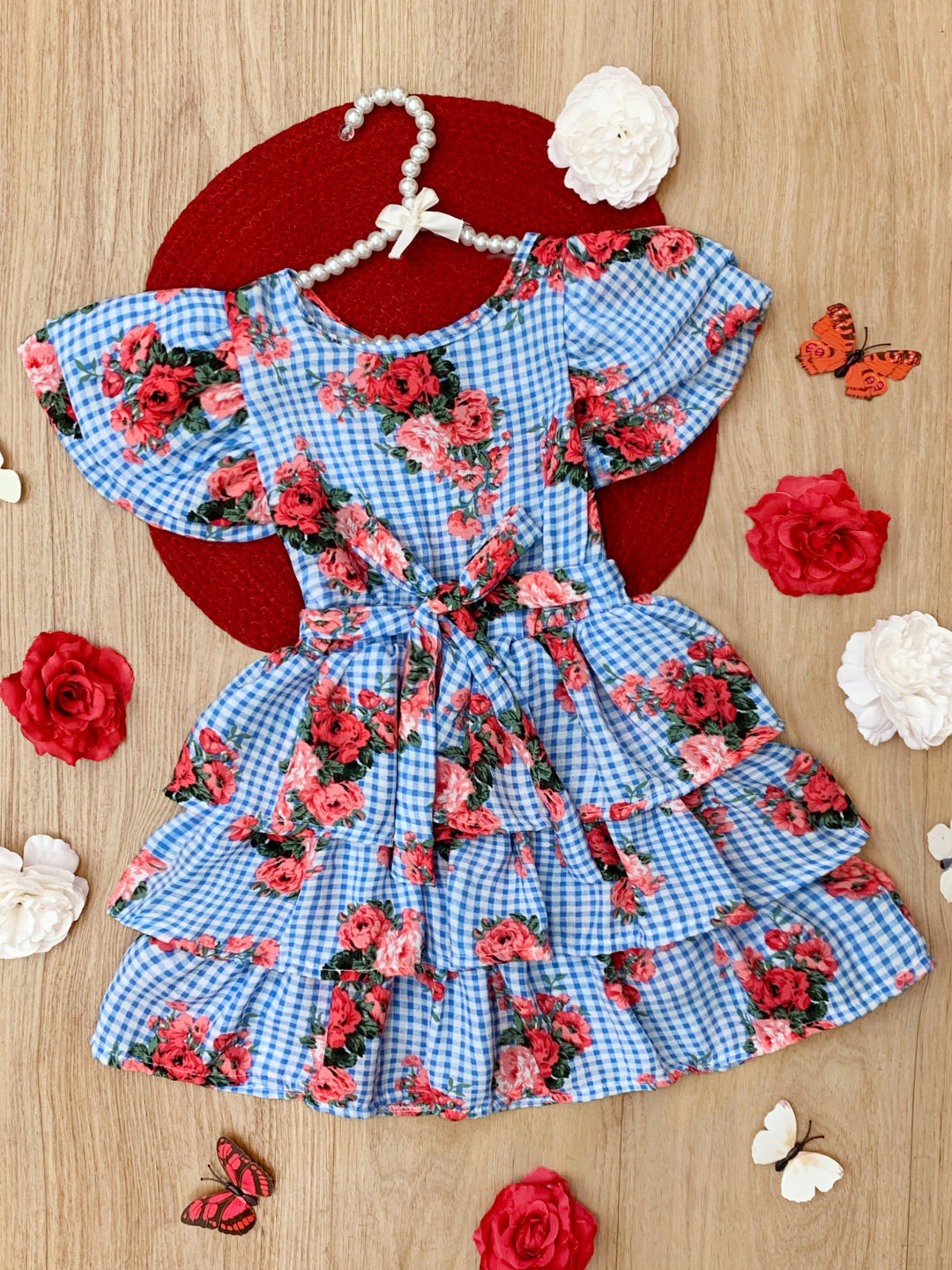 Bluebell Gingham Floral Casual Dress