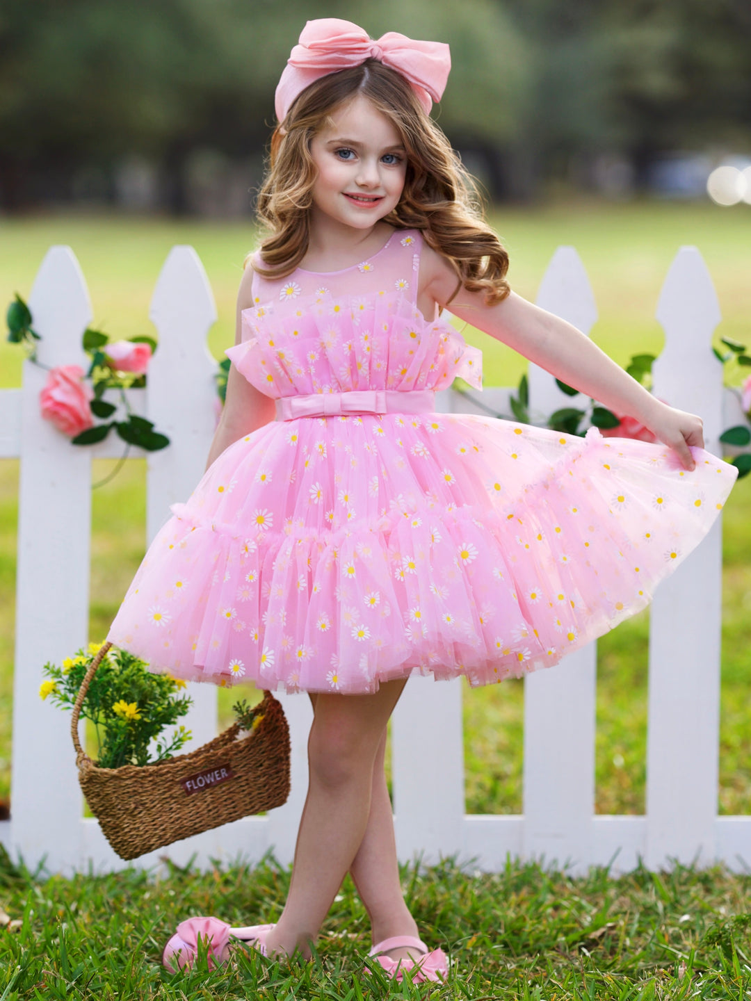 Delightful Daisy Embroidered Floral Tutu Dress Mia Belle Girls