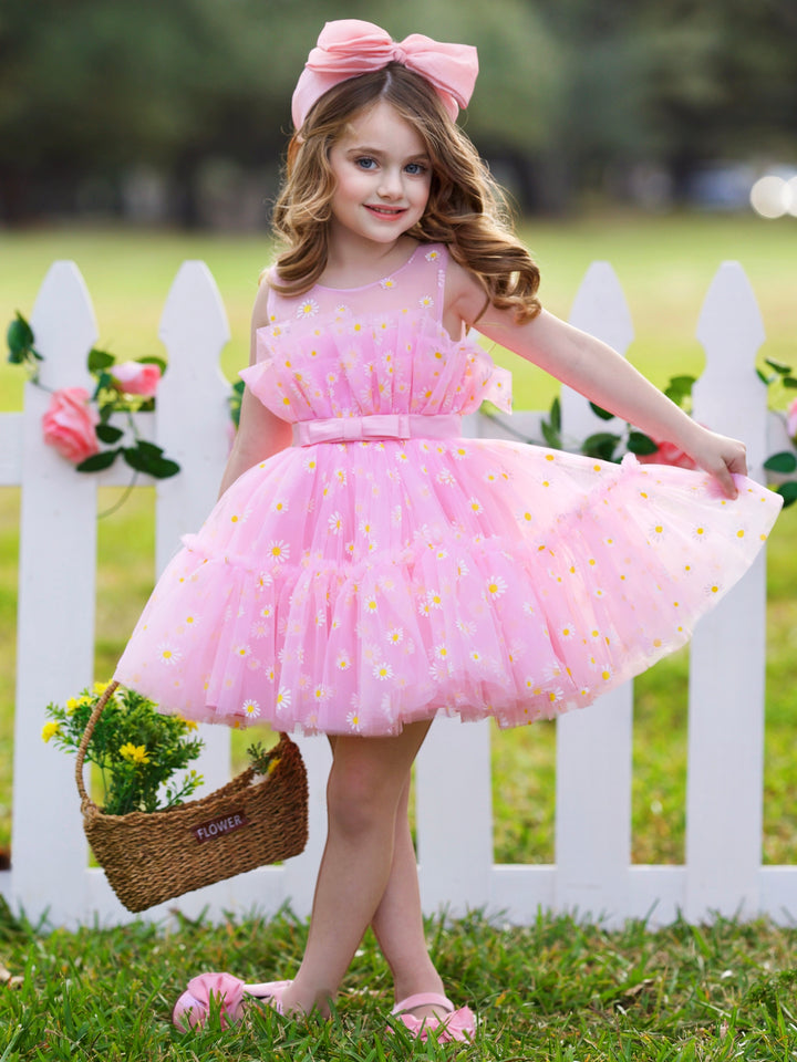 Delightful Daisy Embroidered Floral Tutu Dress Mia Belle Girls