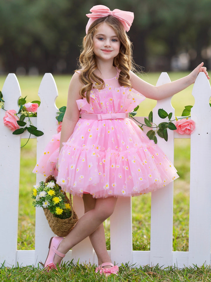 Delightful Daisy Embroidered Floral Tutu Dress Mia Belle Girls