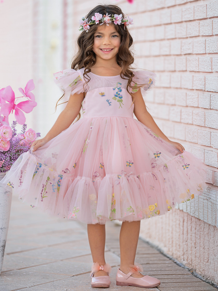 Blush Fairy Garden Embroidered Floral Tutu Dress – Mia Belle Girls