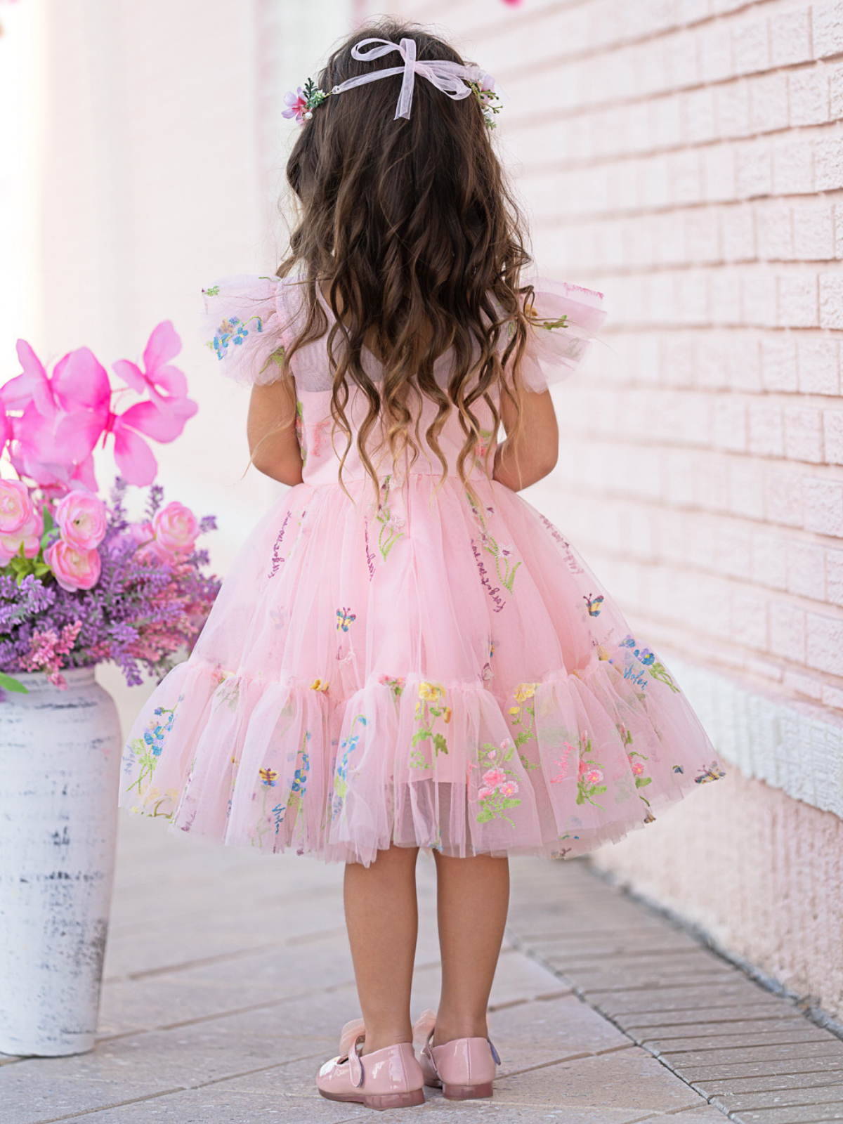 Blush Fairy Garden Embroidered Floral Tutu Dress Pink / 6Y/6X