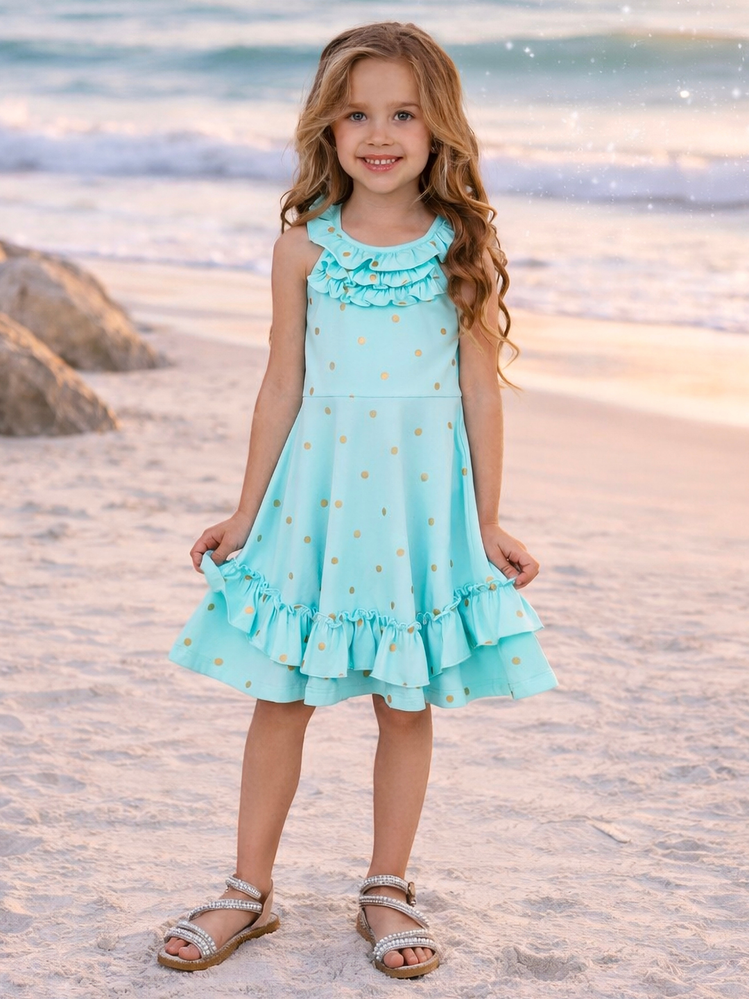 aqua summer dress up seamlessly transitions from beach or pool to wherever you go afterward Aqua Blue Dress - Mesh
