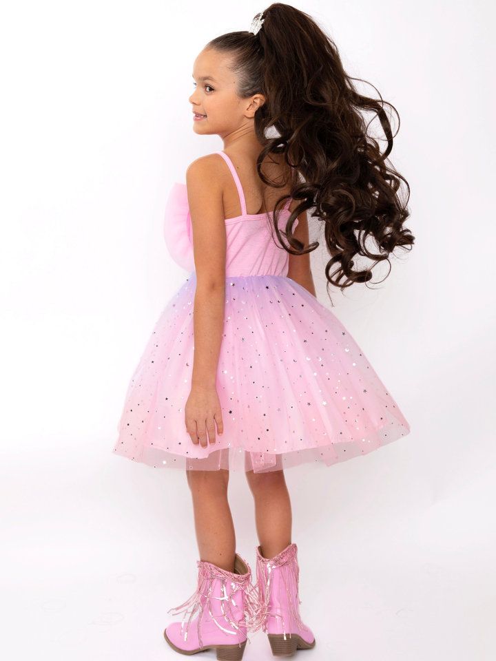 Dreamy Twirl Pink Ombre Tulle Dress