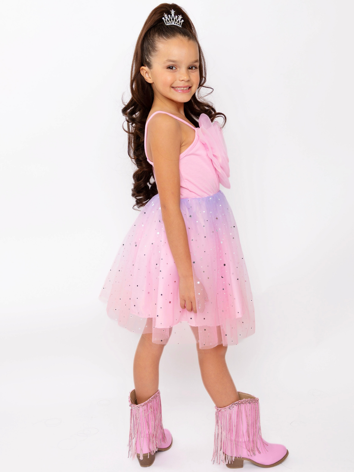 Dreamy Twirl Pink Ombre Tulle Dress