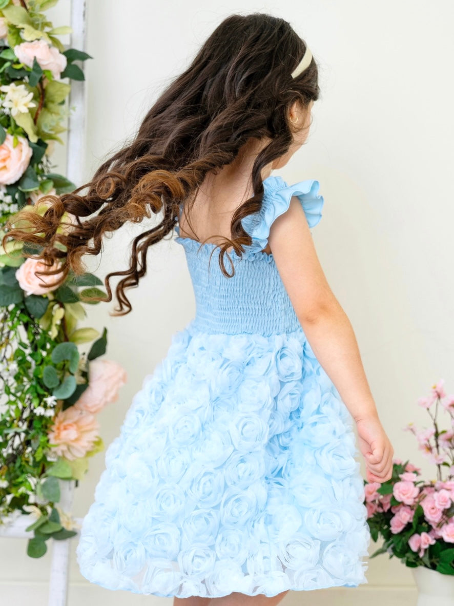 girls smocked bodice tulle dress