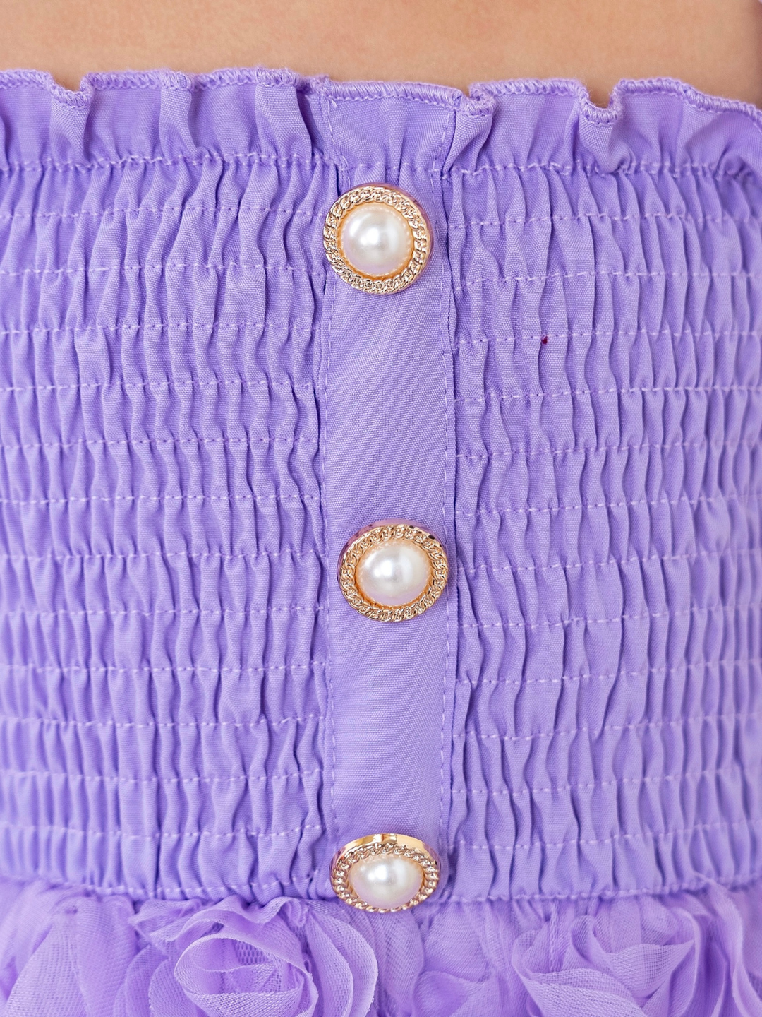 girls pearl button party dress