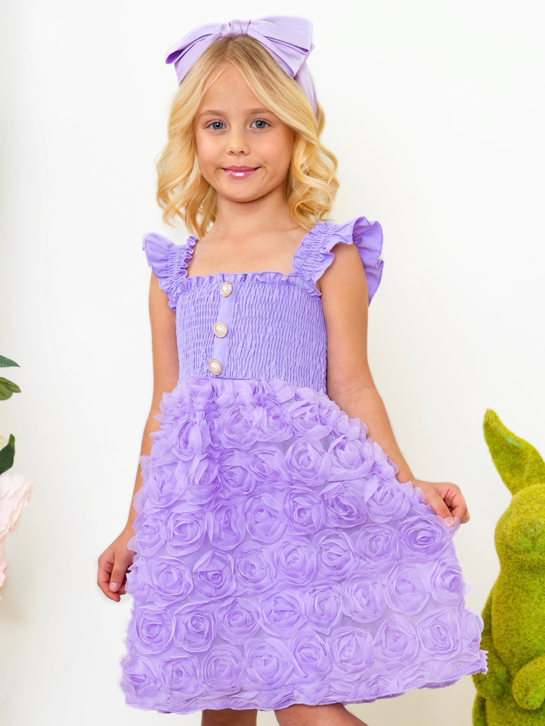 girls elegant purple party dress