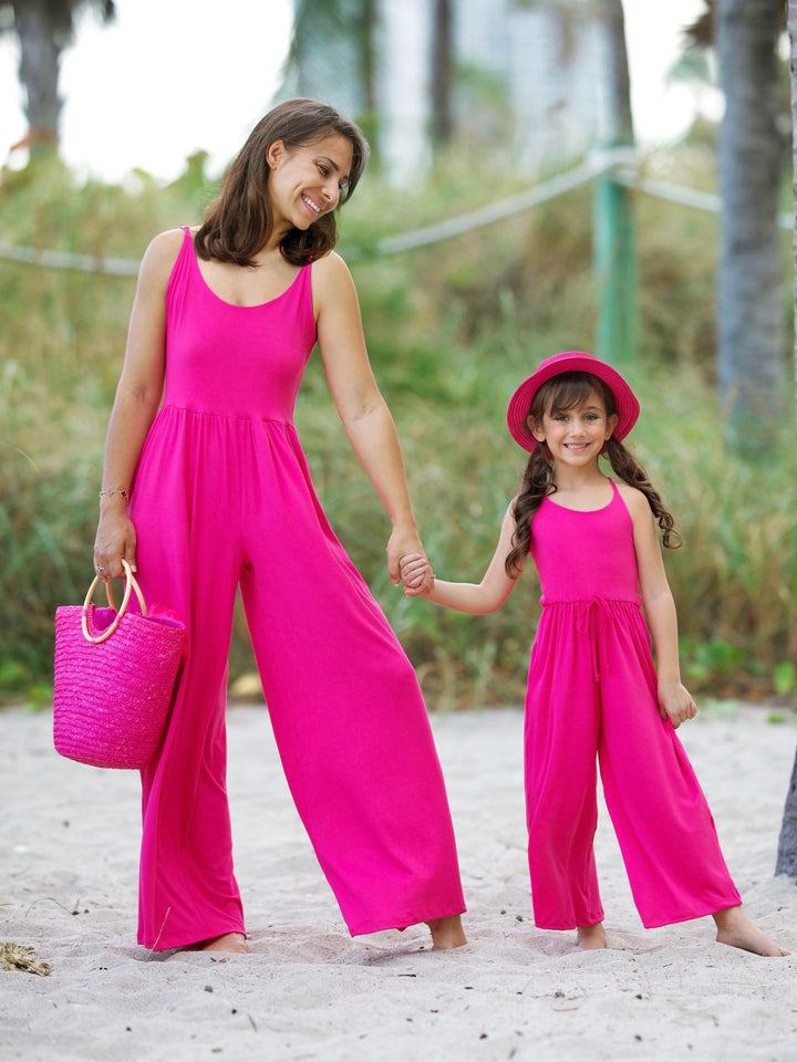 Mommy and Me Blushing Beauties Fuchsia Jumpsuit
