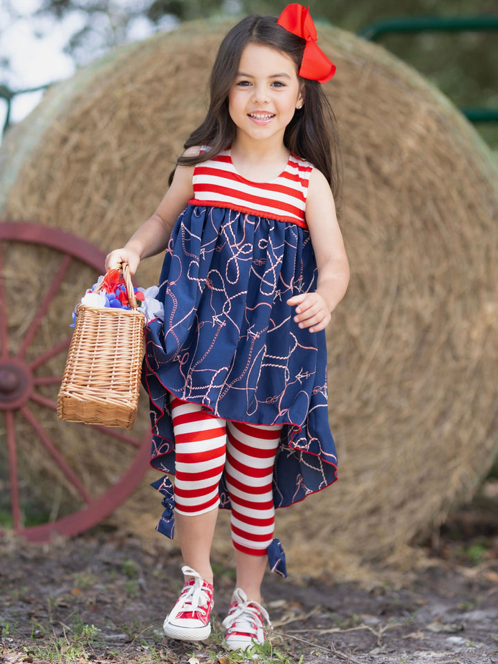 4th of July Hi-Lo Tunic & Legging Set - Mia Belle Girls