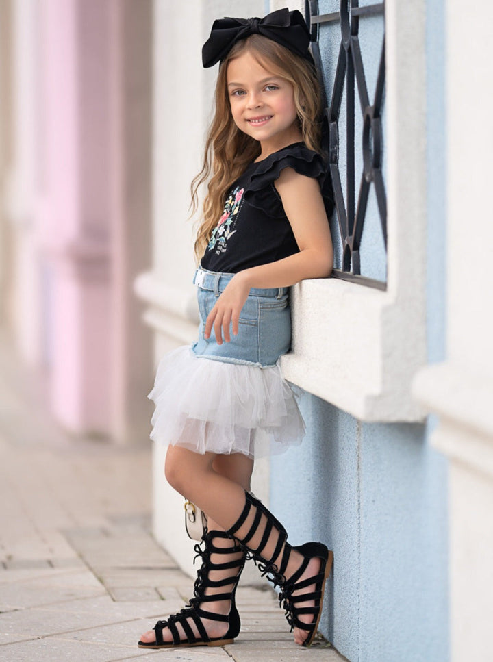 Nature Couture Denim Tulle Skirt Set