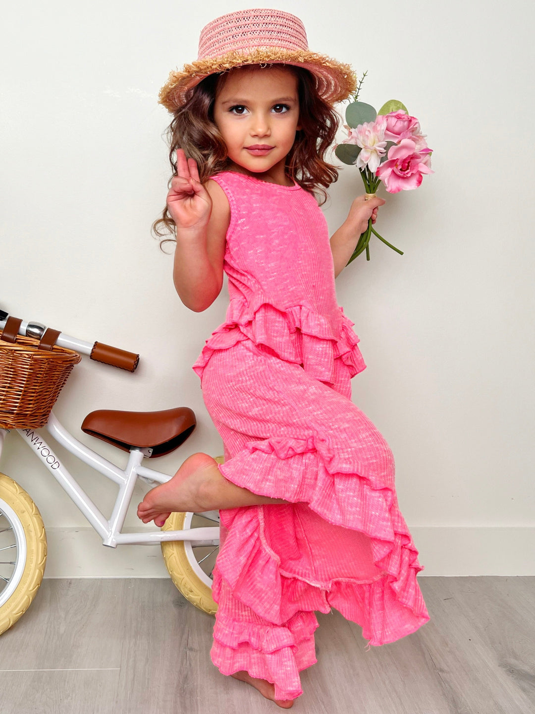 Sway My Way Pink Ruffle Pants Set Mia Belle Girls