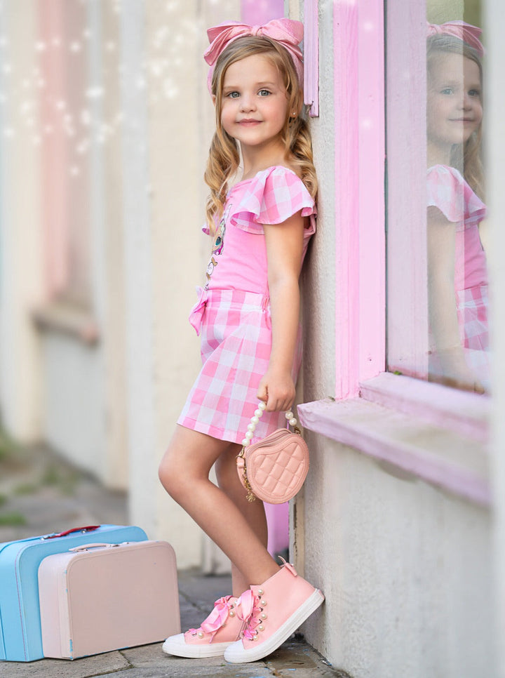 L.O.L. SURPRISE! x Mia Belle Girls Cheery Cherry Plaid Short Set