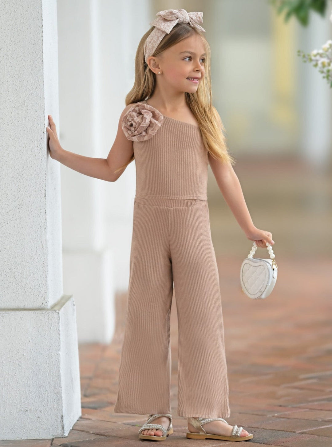 Mia Belle Girls One Shoulder Palazzo Pants Set | Girls Spring Outfits