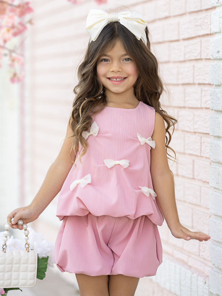 Blushing Beauty Bow Bubble Short Set