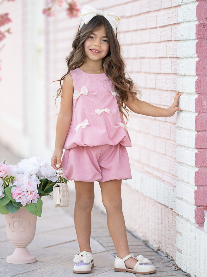 Blushing Beauty Bow Bubble Short Set
