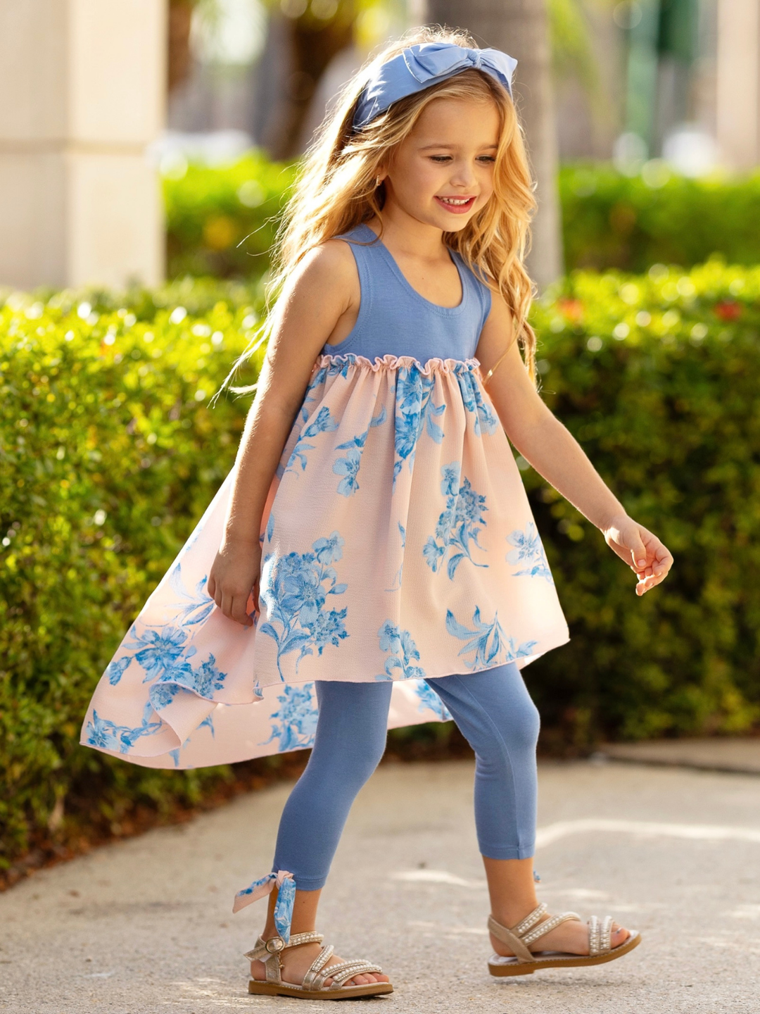 Mommy and Me Blue Blossom Matching Set
