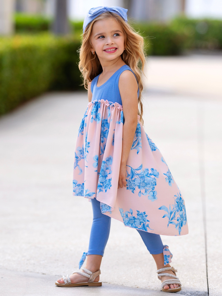 Mommy and Me Blue Blossom Matching Set