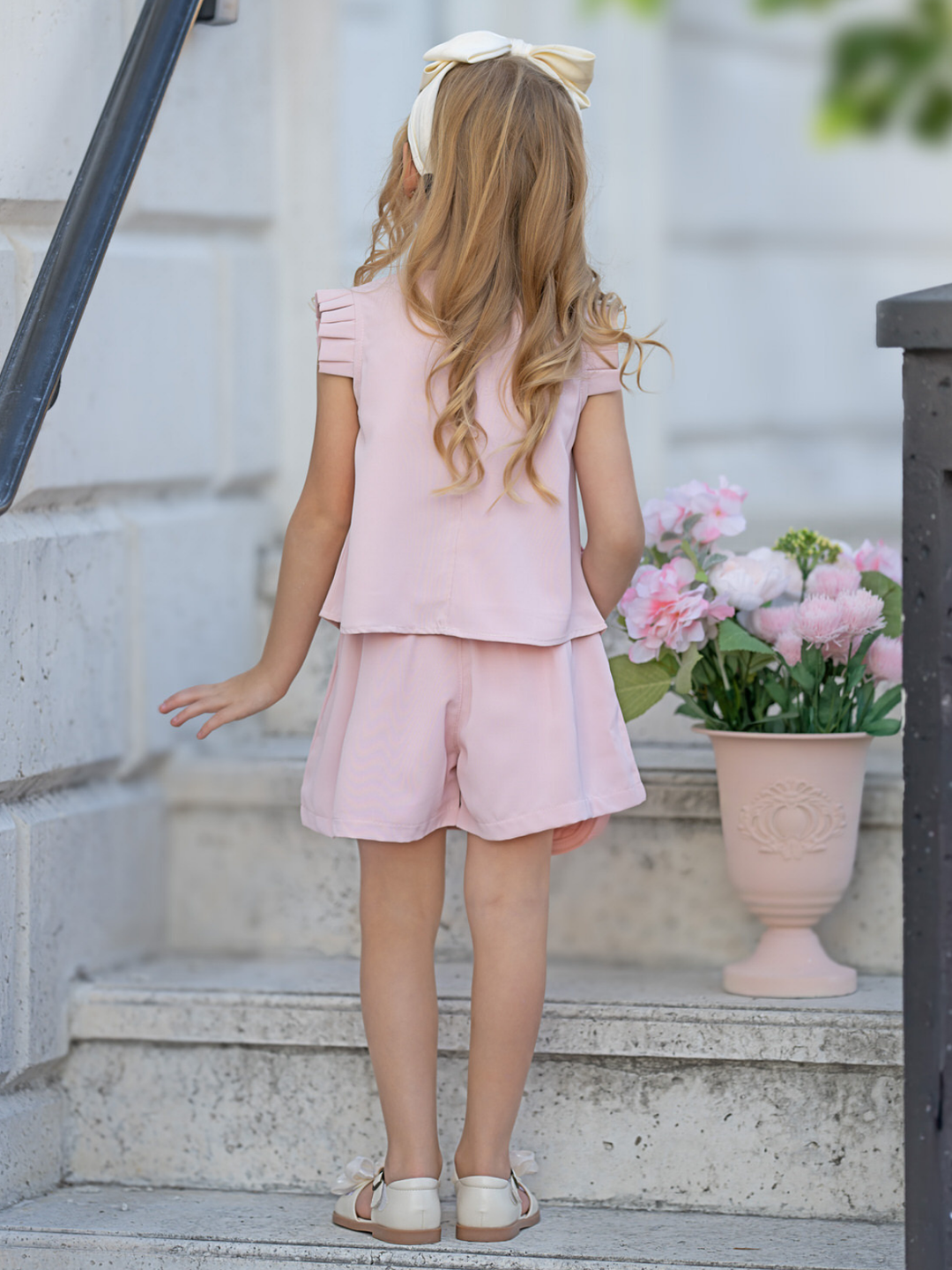 Blush Pink Daisy Top and Short Set