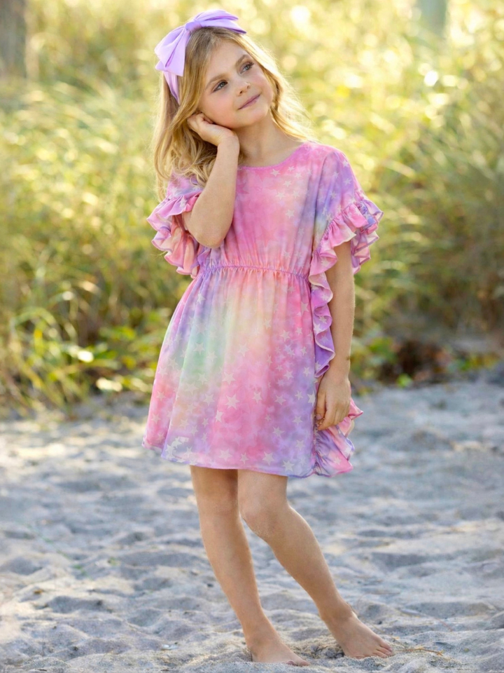 Rainbow Dream Star Print Cover Up