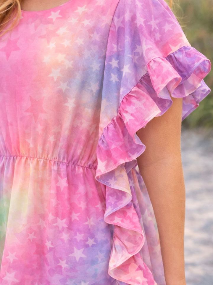 Rainbow Dream Star Print Cover Up