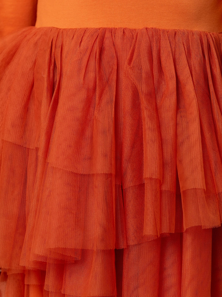 Pumpkin Spice Tiered Tulle Dress