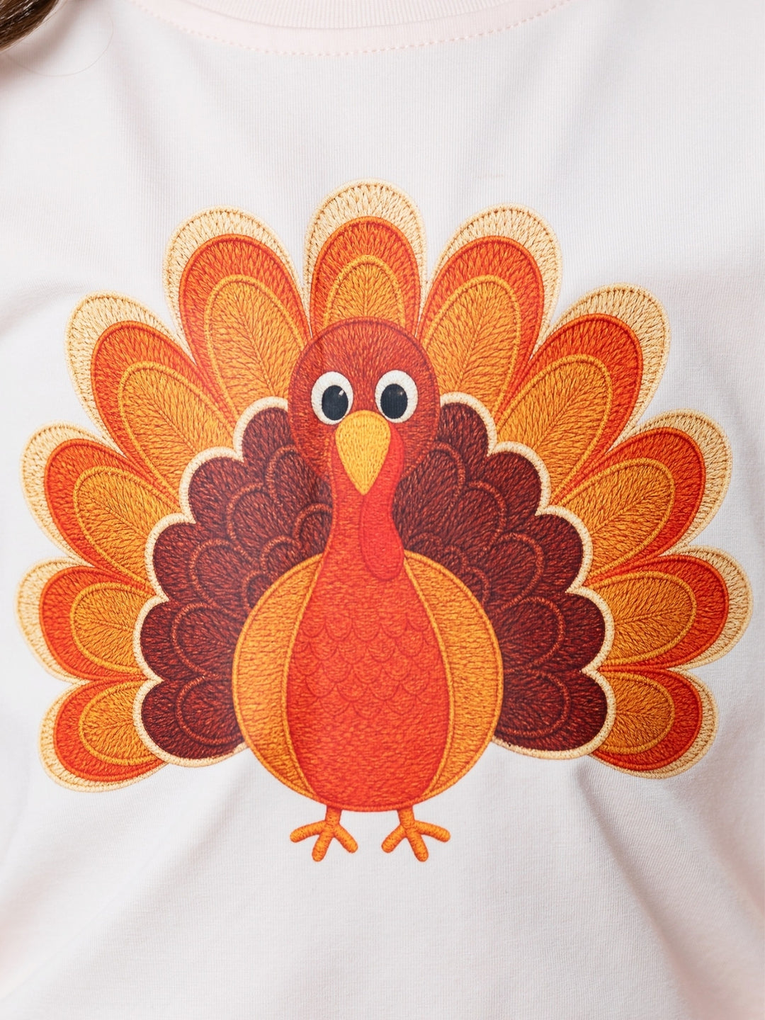 Thankful Turkey Top and Metallic Pleated Skirt Set