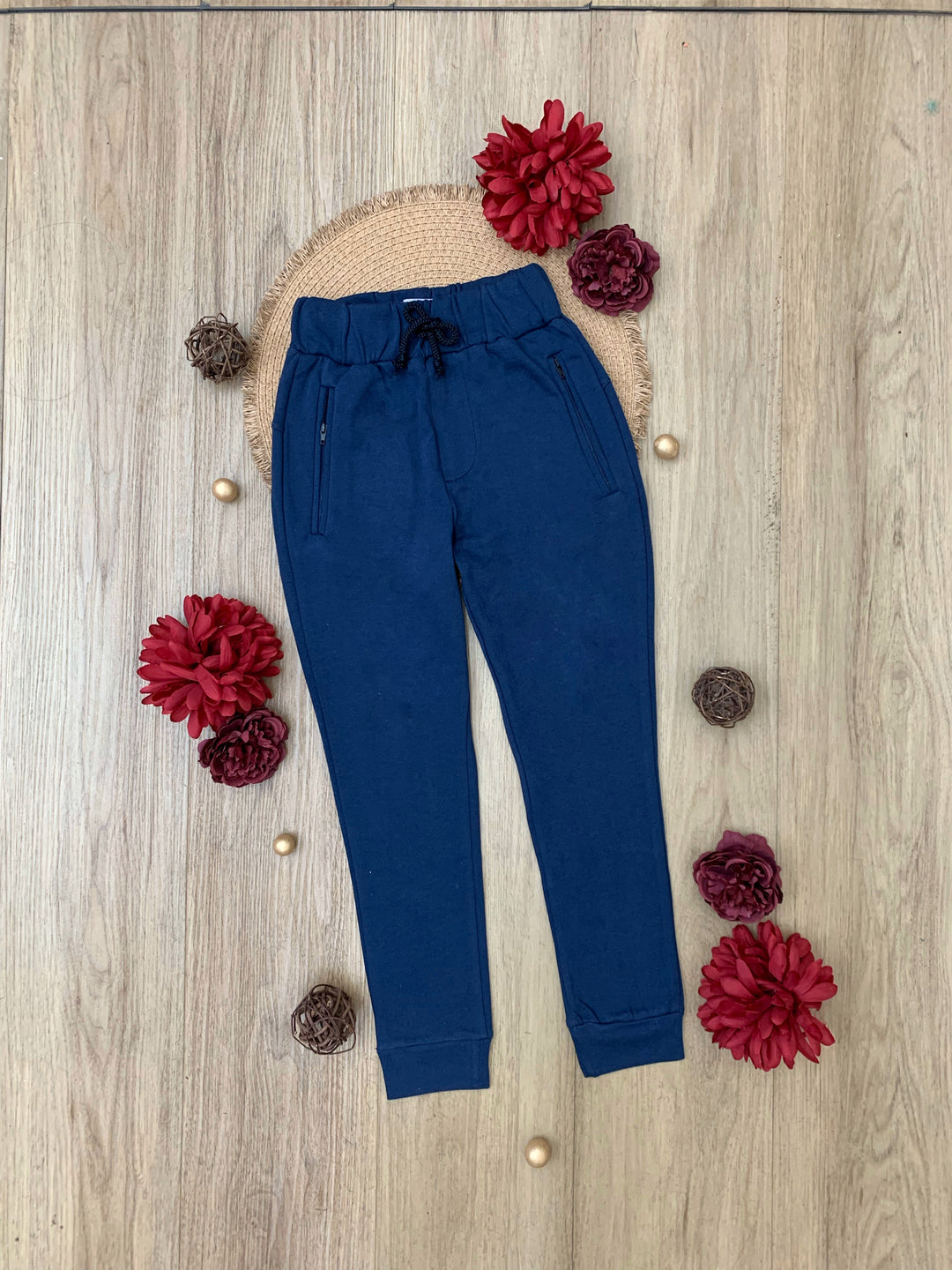 Navy Stylish Jogger Pants by Kids Couture Mia Belle Girls