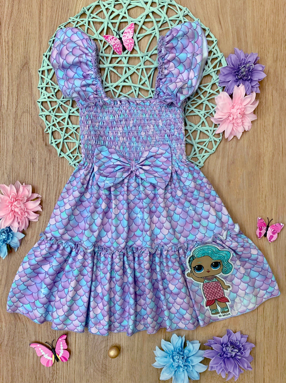 L.O.L. SURPRISE! x Mia Belle Girls Splash Queen Smocked Dress