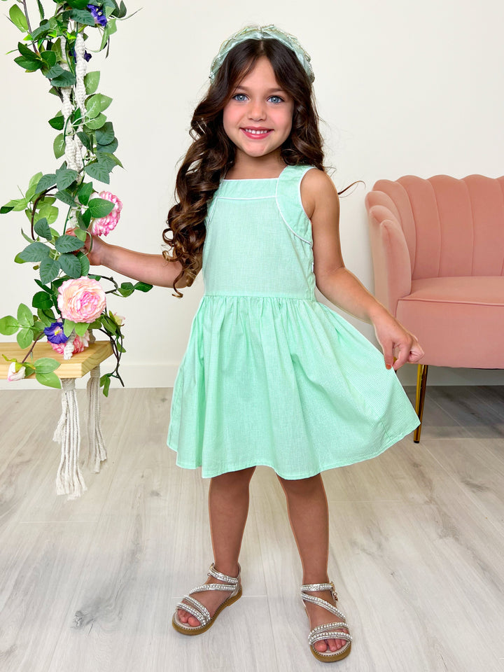 Green Glam Microdot Dress by Kids Couture Mia Belle Girls