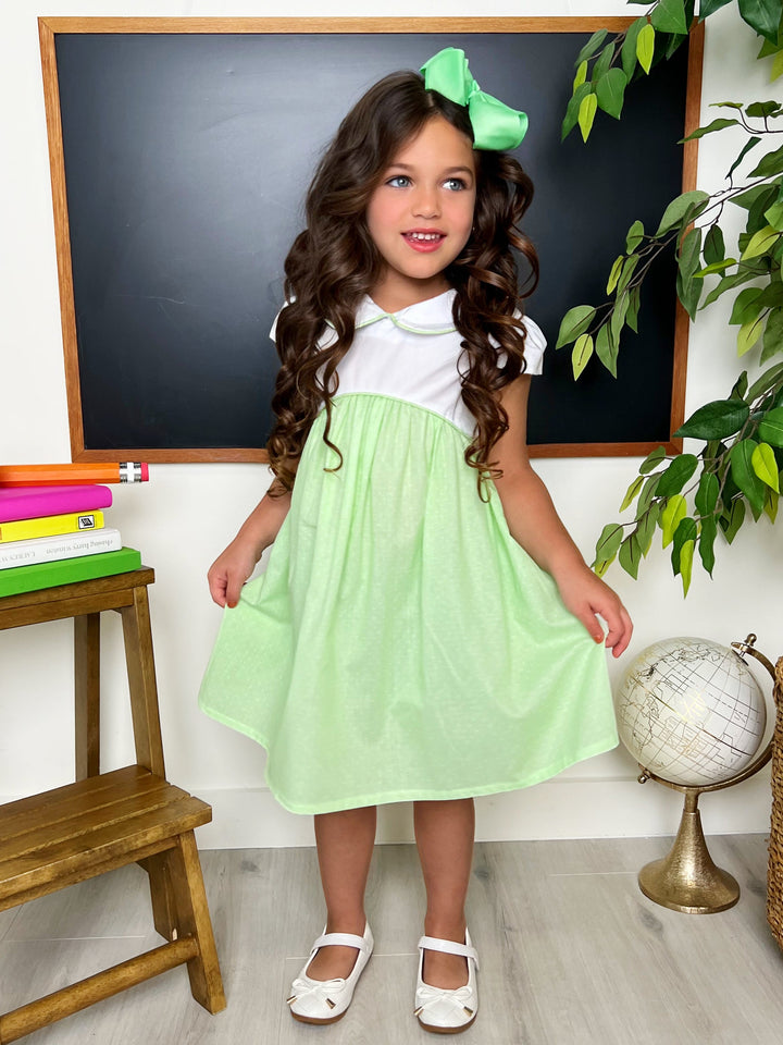 Green Glam Polka Dot A-Line Dress by Kids Couture Mia Belle Girls