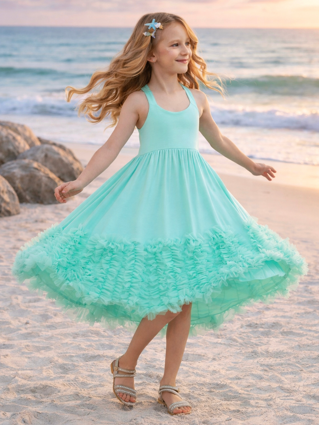 seafoam green beach dress Seafoam Green Crinkle Maxi Dress | Resort Vacation Dress