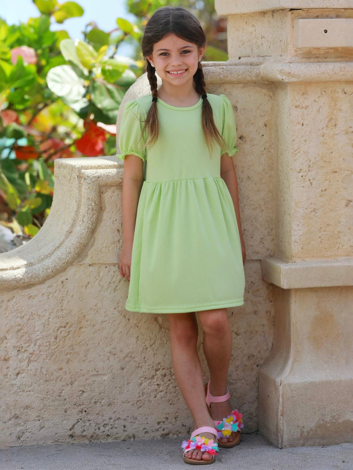 girls playwear dress light green summer outfit