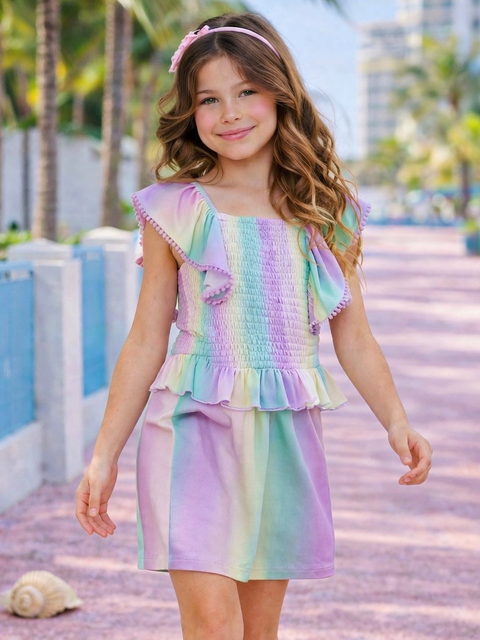 Mermaid Breeze Pastel Cotton Romper