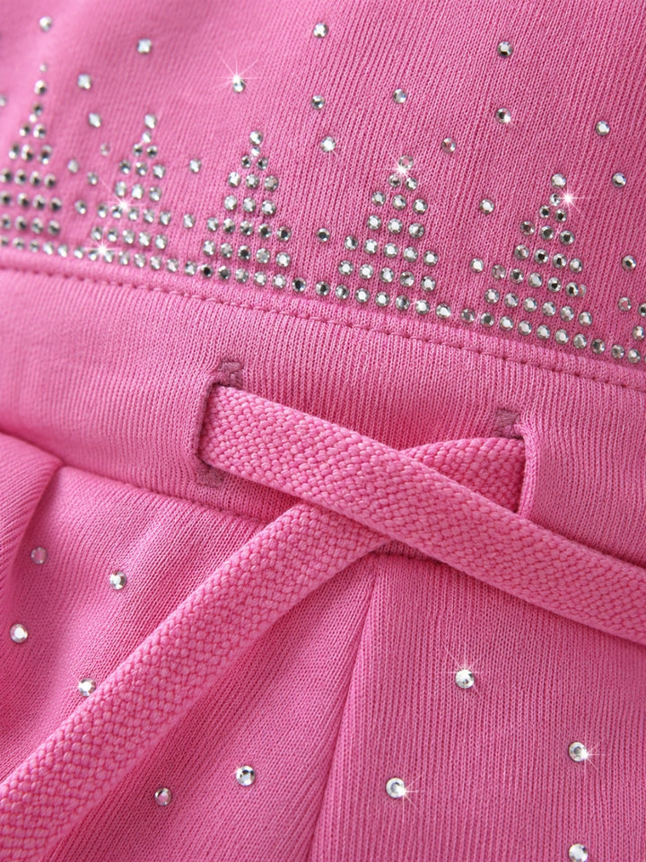 Sweet Bejeweled Pink Tank Top and Short Set
