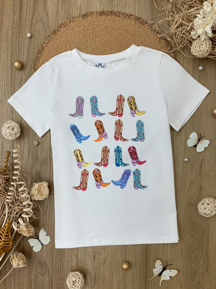 Mommy and Me Boot Scootin' Fun Cowgirl Boot Graphic Top