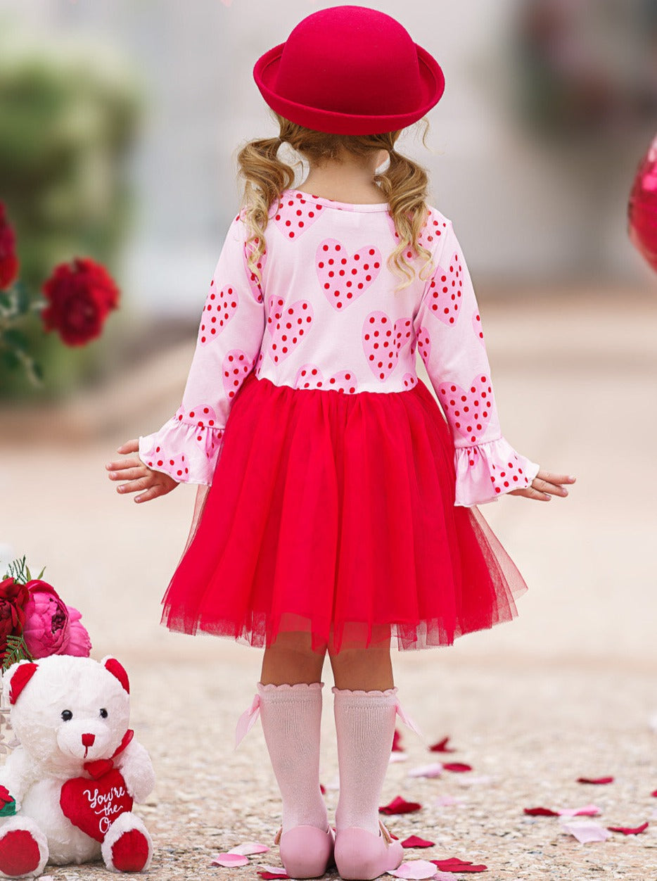 Valentines Day Outfits | Girls Heart Print Tutu Dress | Girls Boutique