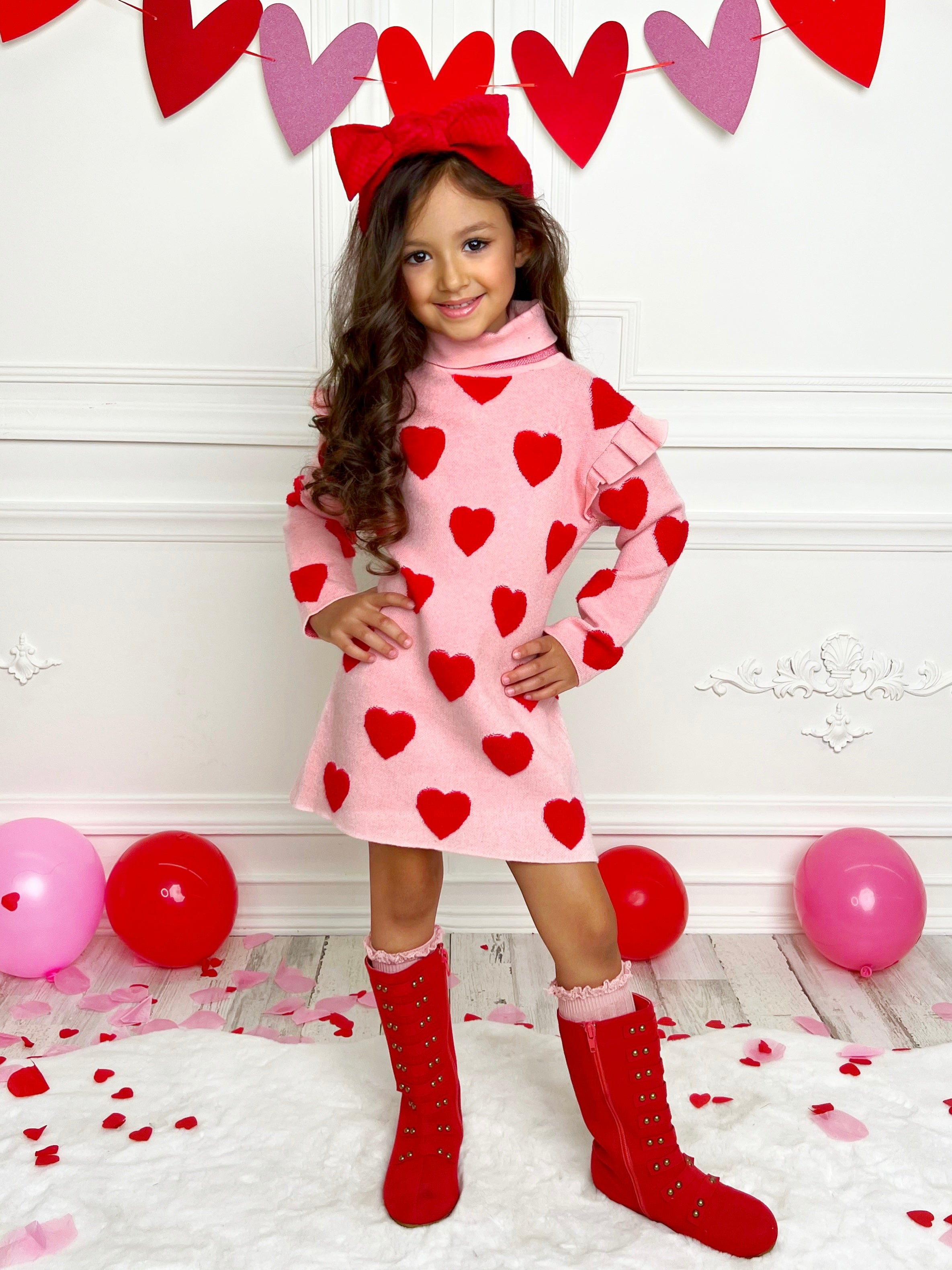 red heart dress Warms My Pink Heart Sweater Color:ISLA MINI SKIRTS Any questions just ask Andrea and Leo WL031CL