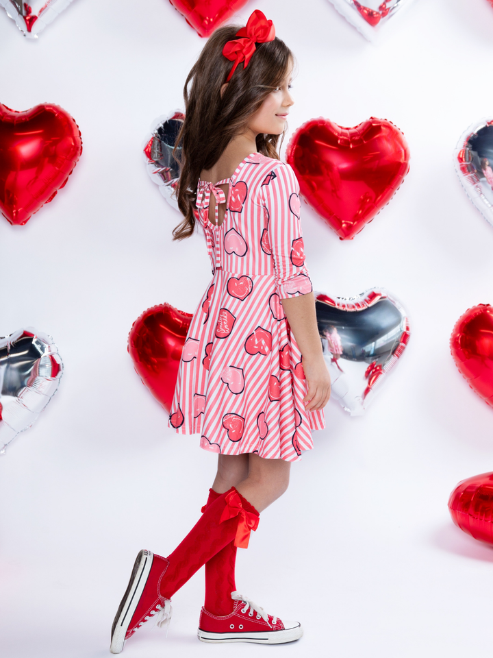 SmileyWorld Love Stamped Skater Dress Mia Belle Girls