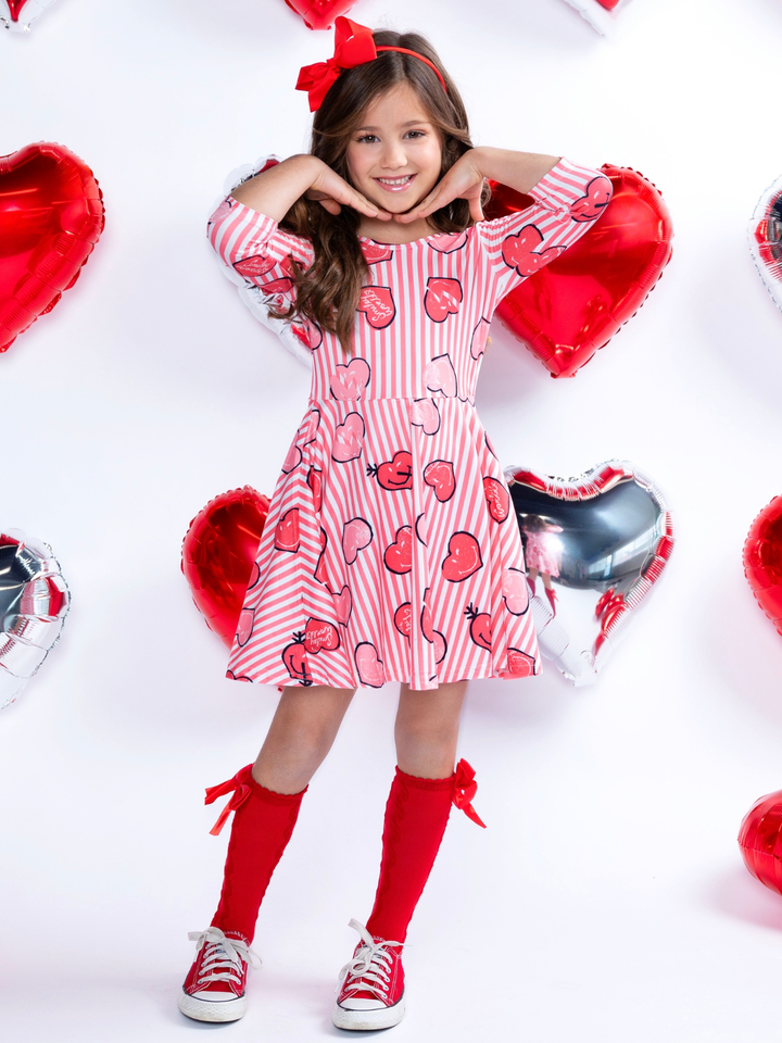 SmileyWorld Love Stamped Skater Dress Mia Belle Girls